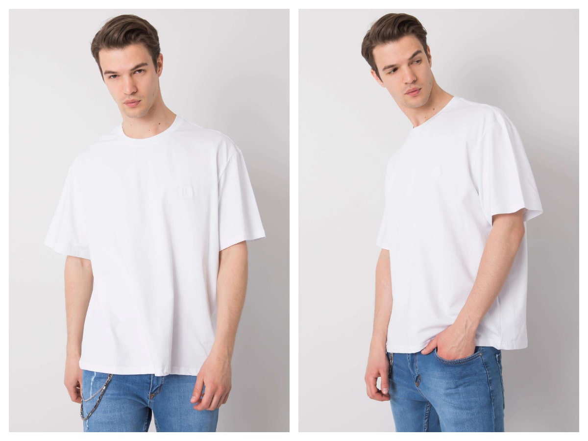 Męska odzież basic to np. gładkie białe t-shirty