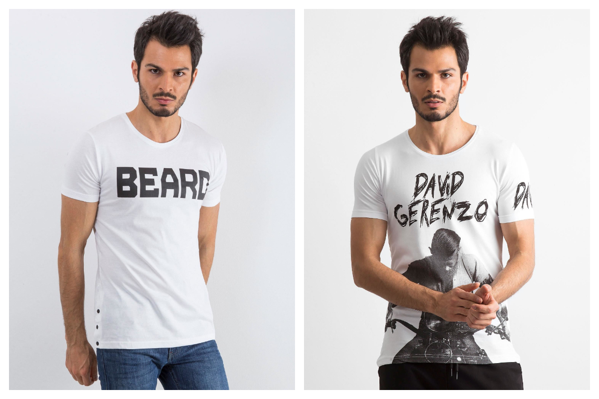 modny biały t-shirt męski wysokiej jakości ze sklepu online